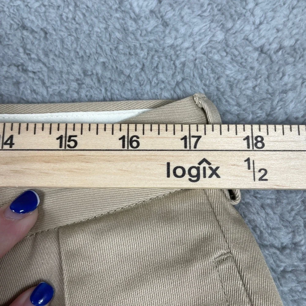 VTG Polo Ralph Lauren Double Pleated Chino Pants Mens 36R (Fits 34x31) Tan Khaki - Picture 7 of 9